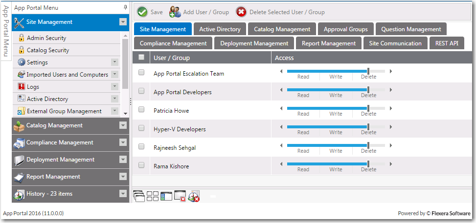 Admin Security View